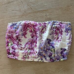 Luisa Positano Linen Floral Crop Top Handmade in Italy